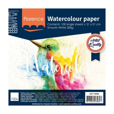 Creativ Company Papier aquarelle A4, 100 feuilles, 300 g, blanc