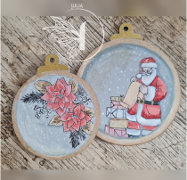 EMBELLISSEMENT BOIS BOULE DE NOEL 10 CM