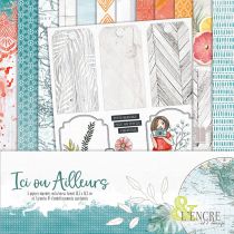 Ici ou Ailleurs - Collection de 6 feuilles + 1 planche A4 d\'embellissements à découper