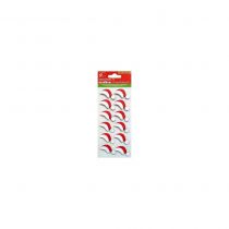 Little Birdie Christmas Glitter Sticker Embellishment 12/Pkg Santa Claus Hat