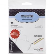 Scrapbook Adhesives 3D Foam Strips 76/Pkg white