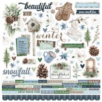 Vintage Fresh Snow Cardstock Stickers 12\ X12\ 